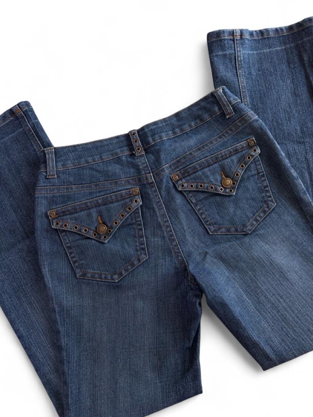 Vintage Y2K Faded Glory Stretch  Bootcut Western Jeans Grommet pockets Size 4